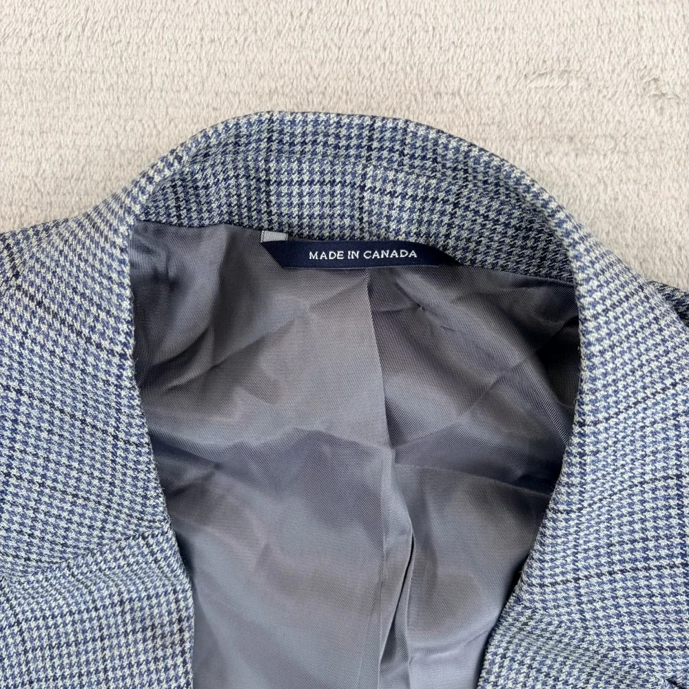 Ralph Lauren RL Blazer Grey Houndstooth Wool Silk Men 50R Executive Fit NWT $349